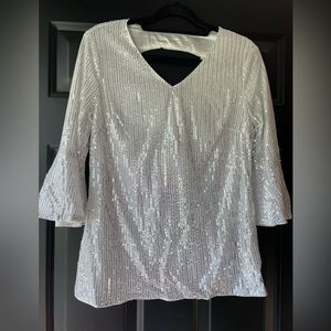 Sequin top with bell sleeves